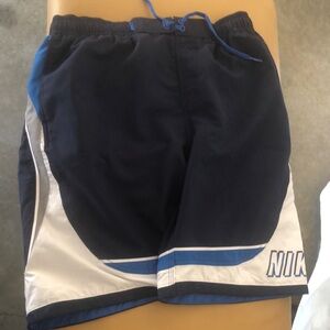 Nike Navy and White Athletic Shorts swim Large